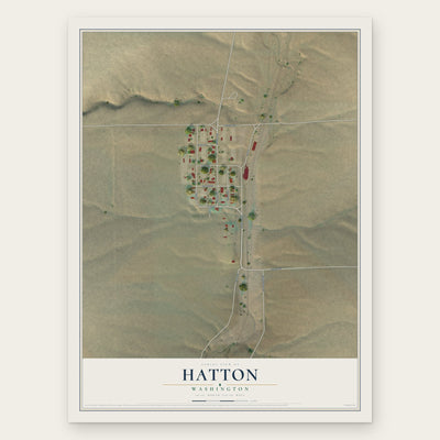 Hatton, Washington map print, the full design