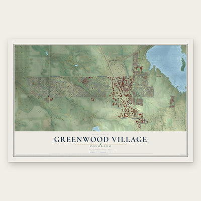 Greenwood Village, Colorado map print, the full design