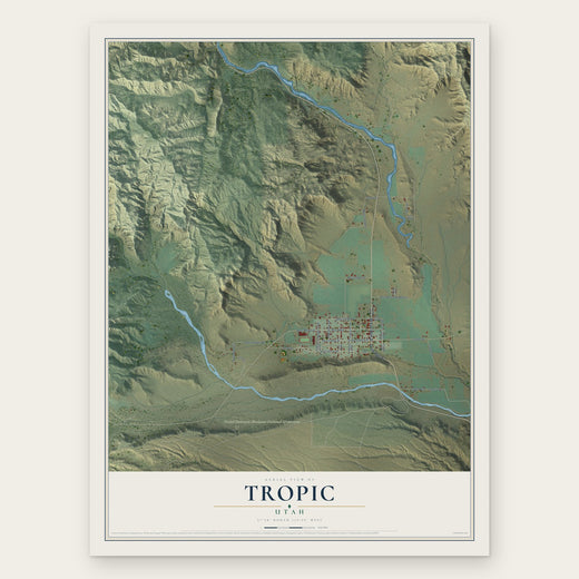 Tropic, Utah map print, the full design