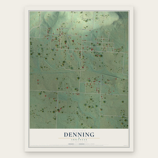 Denning, Arkansas map print, the full design
