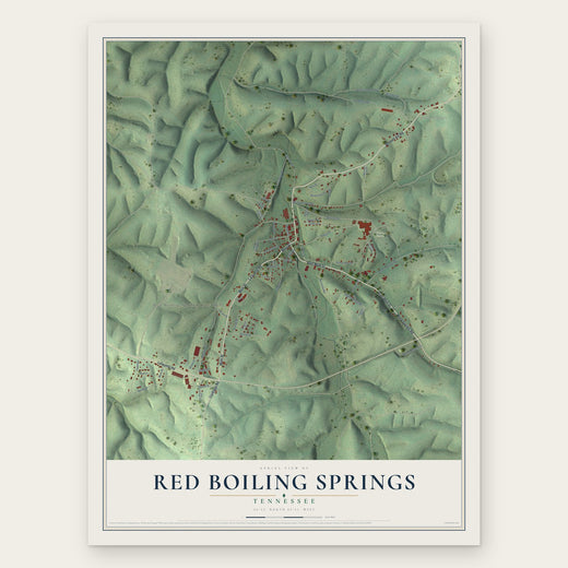 Red Boiling Springs, Tennessee map print, the full design