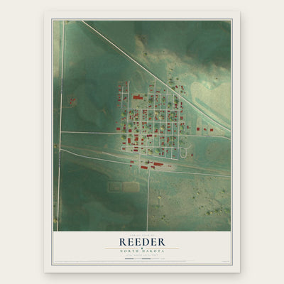 Reeder, North Dakota map print, the full design