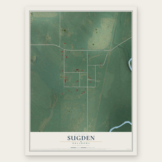 Sugden, Oklahoma map print, the full design