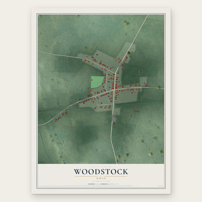 Woodstock, Ohio map print, the full design