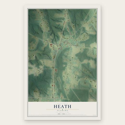 Heath, Alabama map print, the full design