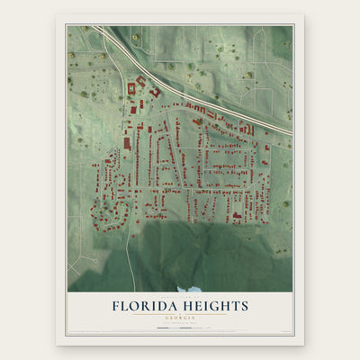 Florida Heights, Georgia map print, the full design