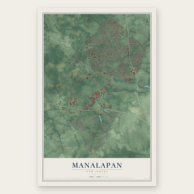 Manalapan, New Jersey map print, the full design