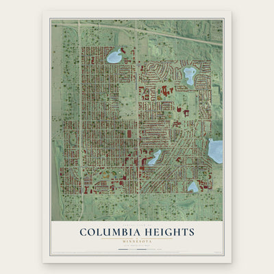 Columbia Heights, Minnesota map print, the full design