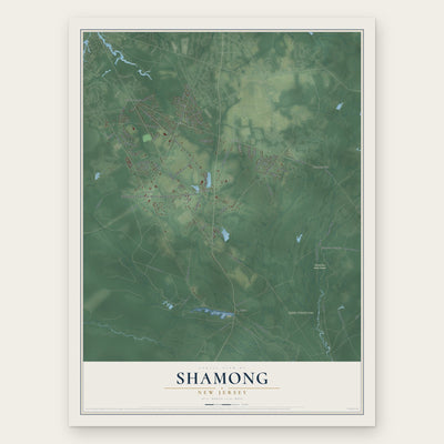 Shamong, New Jersey map print, the full design