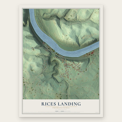 Rices Landing, Pennsylvania map print, the full design