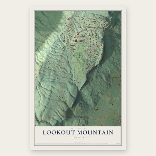 Lookout Mountain, Georgia map print, the full design