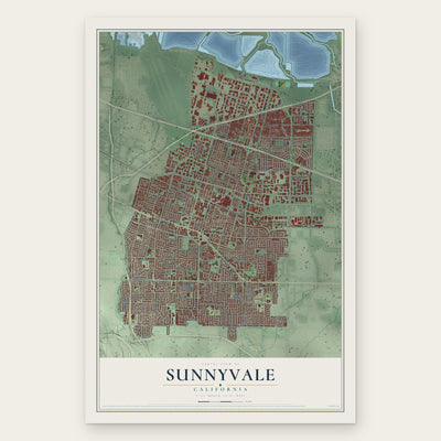 Sunnyvale, California map print, the full design