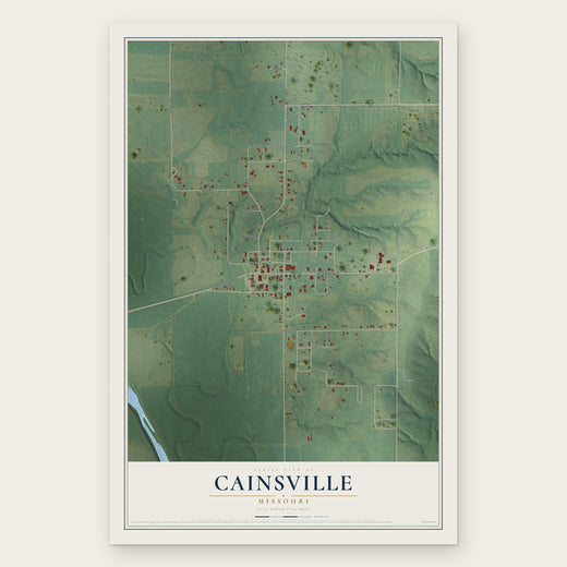 Cainsville, Missouri map print, the full design
