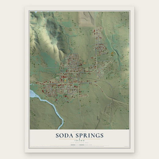 Soda Springs, Idaho map print, the full design