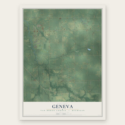 Geneva, Van Buren County, Michigan map print, the full design