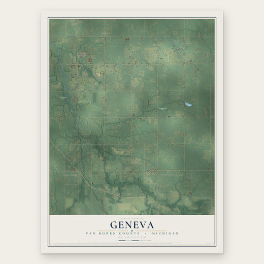Geneva, Van Buren County, Michigan map print, the full design