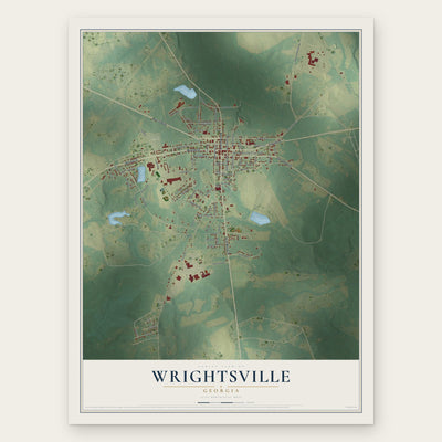 Wrightsville, Georgia map print, the full design