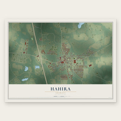 Hahira, Georgia map print, the full design