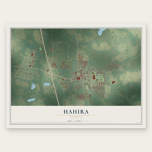Hahira, Georgia map print, the full design