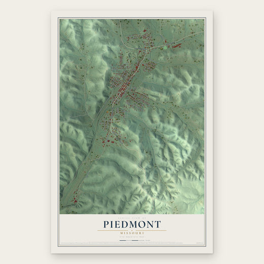 Piedmont, Missouri map print, the full design