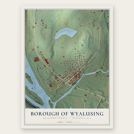 Borough of Wyalusing, Bradford County, Pennsylvania map print, the full design