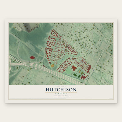 Hutchison, Virginia map print, the full design