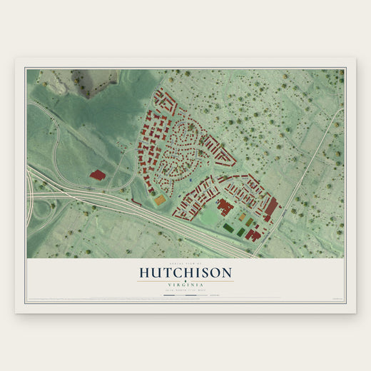 Hutchison, Virginia map print, the full design