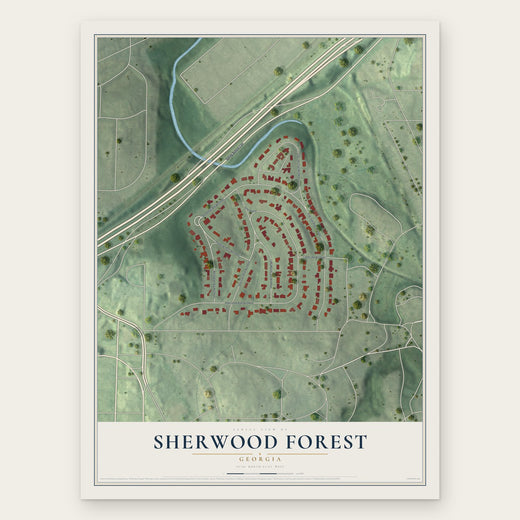Sherwood Forest, Georgia map print, the full design