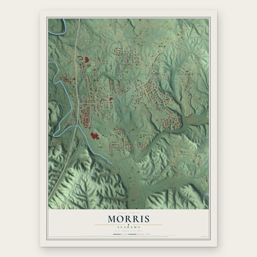 Morris, Alabama map print, the full design