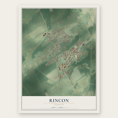Rincon, Georgia map print, the full design