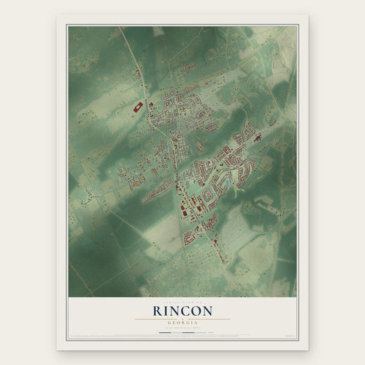 Rincon, Georgia map print, the full design