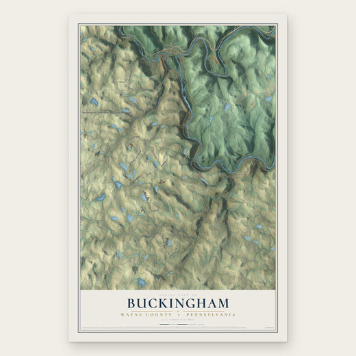 Buckingham, Wayne County, Pennsylvania map print, the full design