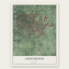 Greenwood, Indiana map print, the full design