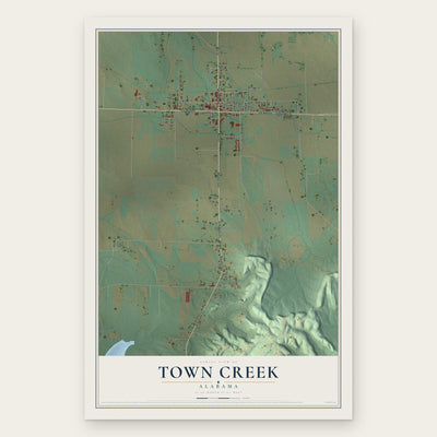 Town Creek, Alabama map print, the full design