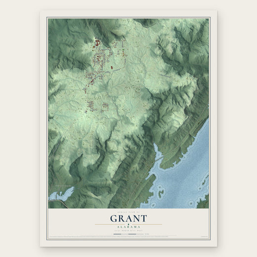 Grant, Alabama map print, the full design
