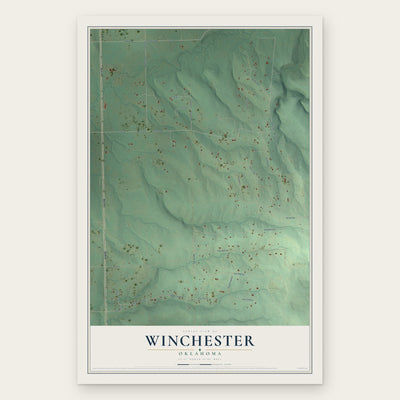 Winchester, Oklahoma map print, the full design