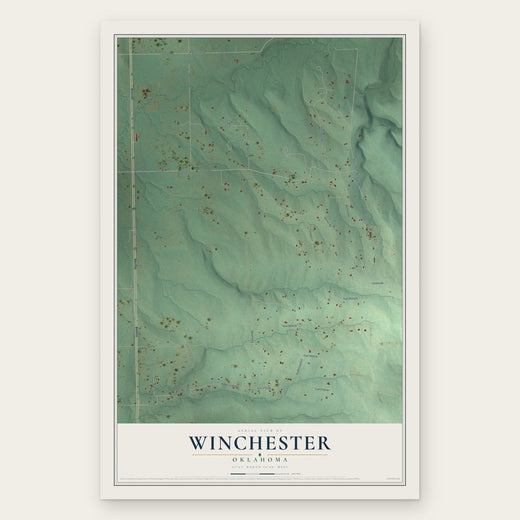 Winchester, Oklahoma map print, the full design