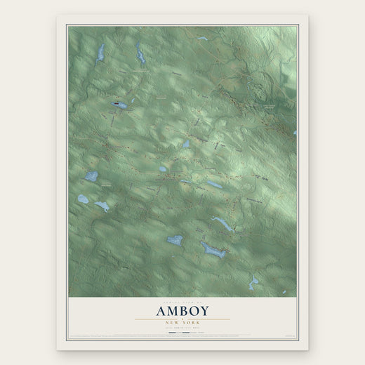 Amboy, New York map print, the full design