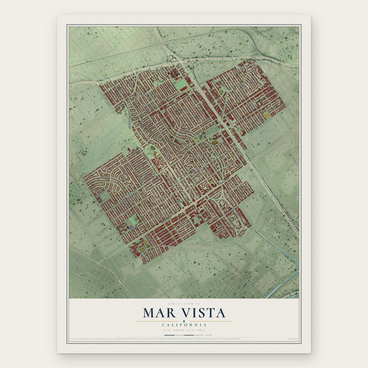 Mar Vista, California map print, the full design