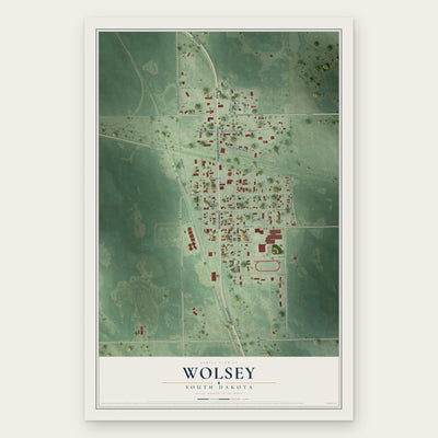 Wolsey, South Dakota map print, the full design