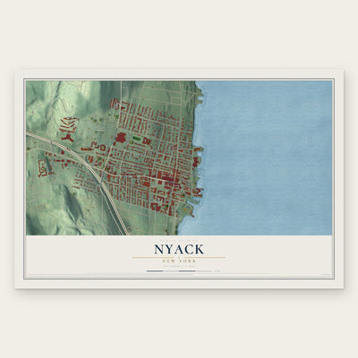 Nyack, New York map print, the full design