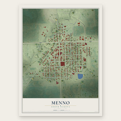 Menno, South Dakota map print, the full design