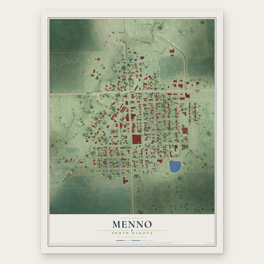 Menno, South Dakota map print, the full design