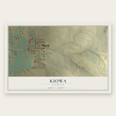 Kiowa, Colorado map print, the full design