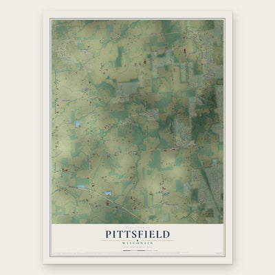 Pittsfield, Wisconsin map print, the full design