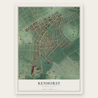 Kenhorst, Pennsylvania map print, the full design