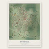 Tyndall, South Dakota map print, the full design