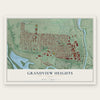 Grandview Heights, Ohio map print, the full design