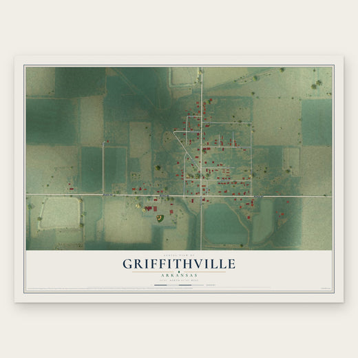Griffithville, Arkansas map print, the full design
