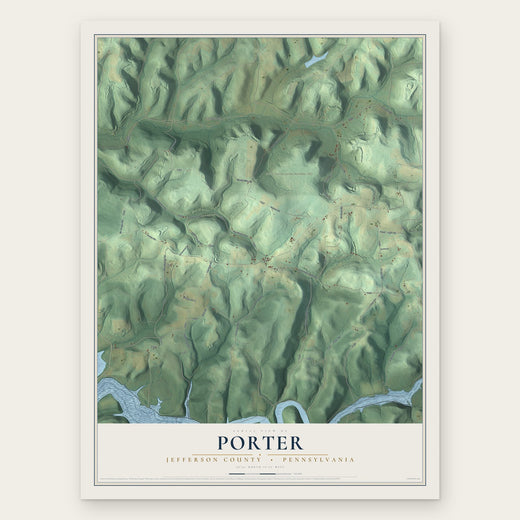Porter, Jefferson County, Pennsylvania map print, the full design